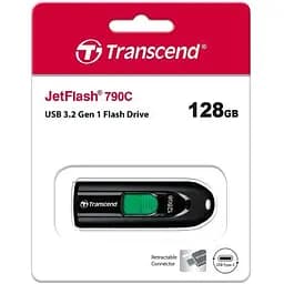 USB флеш накопичувач Transcend 128GB JetFlash 790C Black USB 3.1 Type C (TS128GJF790C) - мініатюра 6