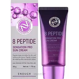 Сонцезахисний крем Enough 8 Peptide Sensation Pro Sun Cream із пептидами 50 мл