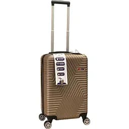 Валіза Маленька (S) Полікарбонат На 4-х подвійних колесах 50л POLO ПК005-S Золотий