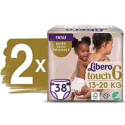 Набір підгузків Libero Touch 6 (13-20 кг), 76 шт. (2 уп. по 38 шт.) - мініатюра 2