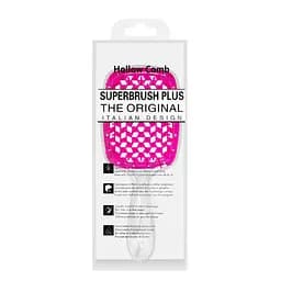 Щетка для волос массажная продувная Superbrush Plus Hollow Comb прямоугольная, Бесцветная