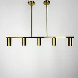 Видовжена латунна люстра Baliko з 5-ма спотами Line.F MJ 119/5 AB