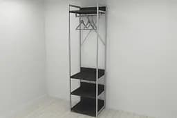 Шафа Гардероб Уні секція 3 серії Конект Ferrum-decor 220x60x50см Сірий метал ДСП Венге Магія 32 мм (FRD-104528)