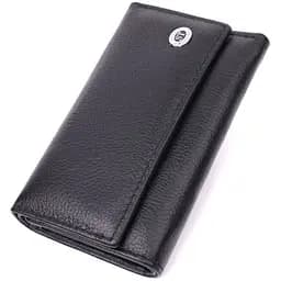Містка ключниця з натуральної шкіри ST Leather 22477 чорна