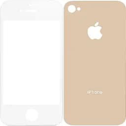 Захисне скло Toto 2.5D Full cover Tempered Glass front and back for iPhone 4/4S Gold