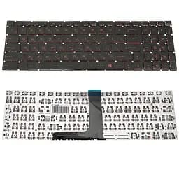 Клавіатура для ноутбука MSI (GV62, GT62) rus, black, без фрейма, (RED)