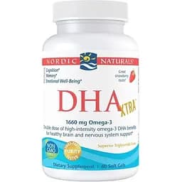 Жирні кислоти Nordic Naturals DHA Xtra полуниця 60 капсул