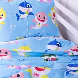 Підковдра на блискавці MirSon Kids Time 17-0522 Sharks are fun, бязь, 210х143 см, різнокольорова - мініатюра 3