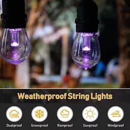 Вулична гірлянда з ретро лампами LED RGB Edison 15шт, 220V, 10метрів з перехідником - мініатюра 3