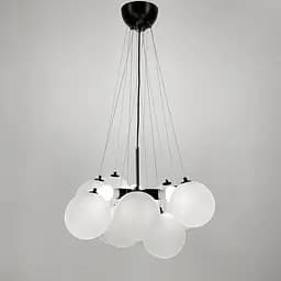 Люстра-пучок в черном корпусе ⌀ 60 см 12 шариков Line.F MJ 140-650 BK+WT