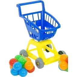 Дитячий іграшковий візок для супермаркету, синього кольору