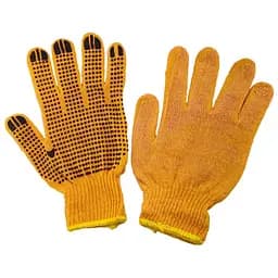 Рукавички робочі захисні х/б Китай крапка утеплена флісом 10" помаранчева (в упаковці 12 шт.)