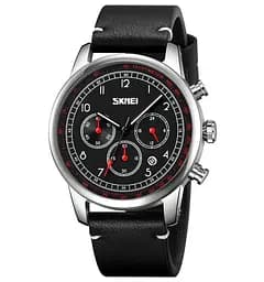 Годинник наручний класичний Skmei 9318 (Чорний з чорним циферблатом)