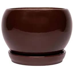 Керамічний горщик Nana Keramiks Шар 2.5 л глянець коричневий (shar-2-5-kr)