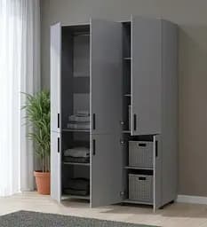 Шафа для одягу Doros Торн Сірий 3 ДСП (штанга) 135х51.6х200 (44900487) - мініатюра 2