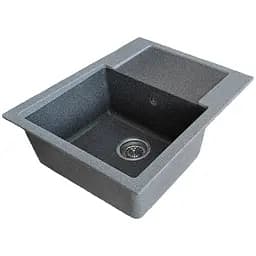 Мийка кухонна Valetti Art 26N прямокутна композитна 620х500 мм сіро-чорна