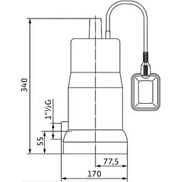 Занурювальний дренажний насос Wilo Initial Drain 10-7 [4168021] - мініатюра 2