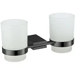 Склянка для зубних щіток VBI Neptune black подвійна VBI-040514BL чорний матовий