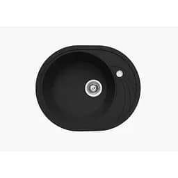 Кухонна мийка зі штучного каменю овальна WiZ № 4 580х470 мм (Чорна)