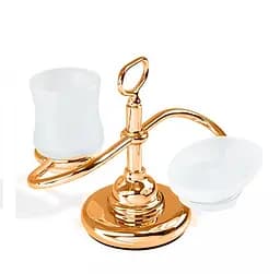 Стакан с мыльницей Stilhaus Elite настенные стеклянные бронза EL1525, Бронза