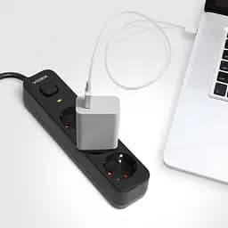 Мережевий подовжувач Videx Oncord з кнопкою з/з 3п 3 м 3x1.5 мм black (VF-PD33G-B) - мініатюра 11