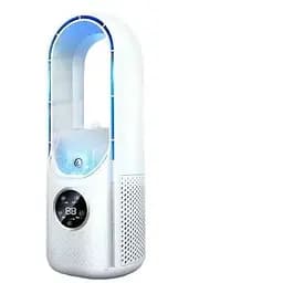 Аккумуляторный настольный мини вентилятор SMART 10042 Портативный USB ветродуйка с дисплеем Белый