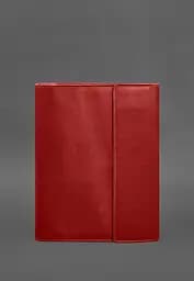 Шкіряна папка для документів "Сімейна" А4 на сегрегаторі з файлами червоний