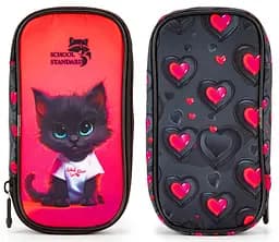Пенал шкільний для дівчинки з Котиком м'який School Standard (PSS-125)