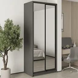 Шкаф-купе двухдверный MebelStar Стандарт BG 2 Зеркала 100x60x240 см Антрацит (MBS-10363)