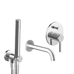 Смеситель для ванны Kohlman Roxin chrome + BOX скрытого монтажа KPL-QW210R Хром