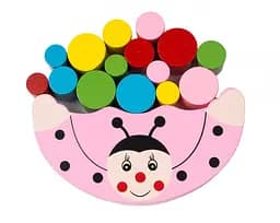 Деревянная игрушка Игра MD 1276 Божья коровка Розовая