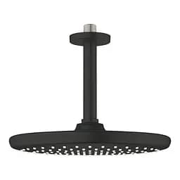 Верхній душ із стельовим душовим кронштейном 142 мм, 1 режим струменя Grohe Tempesta 250 266692430, Чорний матовий