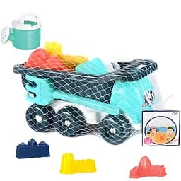 Дитячий пісочний набір 733-350B іграшковий самоскид, лопатка, граблі, лійка, формочки