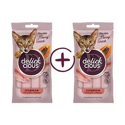 Ласощі для котів Delickcious дорада, папая (1+1) 120 г