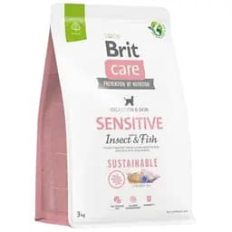 Сухий корм Brit Care Dog Sustainable Sensitive для собак з чутливим травленням, з рибою та комахами, 3 кг