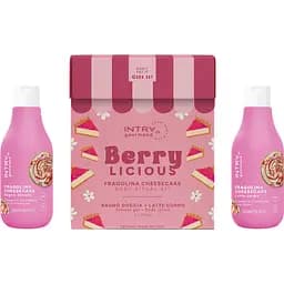 Набір INTRA Strawberry cheesecake Полуничний чізкейк: гель-крем для душу та ванни 250 мл + лосьйон для тіла 250 мл