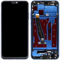Дисплей Honor 8X /9X Lite чорний, оригінал PRC, з рамкою синього кольору