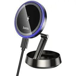 Автодержатель Hoco HW33 магнитный с беспроводной зарядкой metal grey