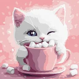 Набор для росписи по номерам Какао для котика (картина №3), Ideyka, 30x30 см, КНО6716