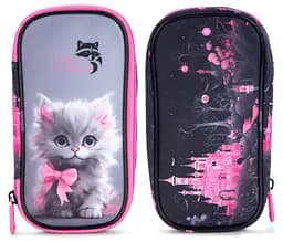 Пенал шкільний для дівчинки з Котиком м'який School Standard (PSS-111)