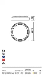Стельовий світильник BEZEL PL M LED 25W IP54 DG 3000K (RO) (5.1.2) Redo 9181 - мініатюра 3
