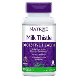 Суміш трав Natrol Milk Thistle 525 mg, 60 капсул для підтримки печінки