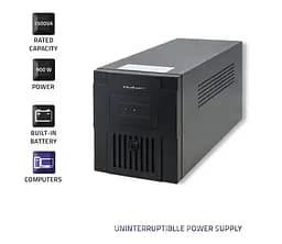 Джерело безперебійного живлення Qoltec QLT1500 900W Proxima-L, LED, AVR, 3st, 2xSchuko socket, 2x12V9Ah - мініатюра 2