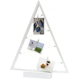 Новогодняя светодиодная декорация Devilon Коллаж с прищепками для 3 фото 38.5 см белая (141271)