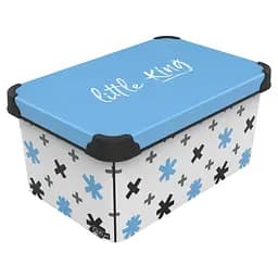 Коробка Qutu Style Box Little King 10 л 34.5х23х16 см білий з блакитним (STYLE BOX с/к LITTLEKING 10л.)