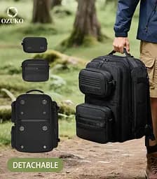 Рюкзак міський тактичний 3в1 Ozuko 9762 туристичний ранець-трансформер для ноутбука до 15.6'' 46л Black (19350) - мініатюра 8