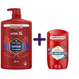 Набір: Гель для душу-шампунь Old Spice 3 в 1 Captain 1 л + Твердий дезодорант Old Spice Deep Sea 50 мл