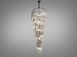 Сучасна кришталева люстра класика на 21 лампу, чорний колір