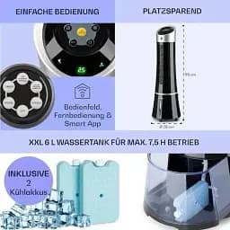 Мобільний кондиціонер-вентилятор Klarstein Skyscraper Ice Smart 4-в-1 (10040205) Б/в - мініатюра 6