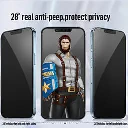 Захисне 2.5D скло Blueo Full Cover Anti-Peep для Apple iPhone 15 Pro Max (6.7) Чорний - мініатюра 2